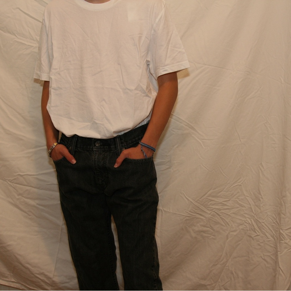 Vintage Levi Strauss 514 Slim Straight Washed Black Jeans